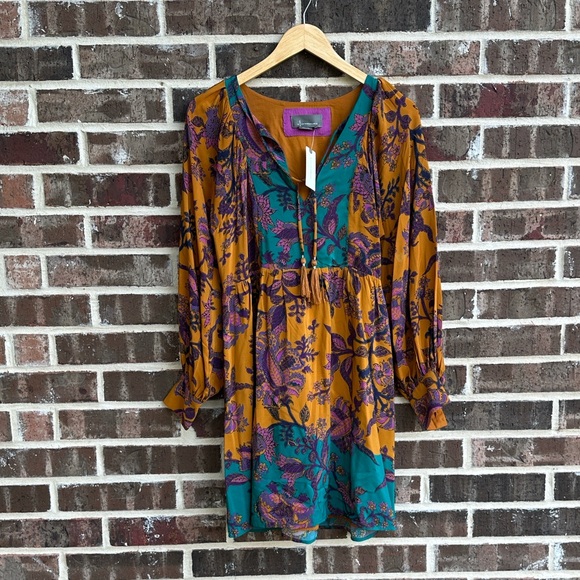 Anthropologie Multicolor Floral Long Sleeve Dress - Picture 9 of 11